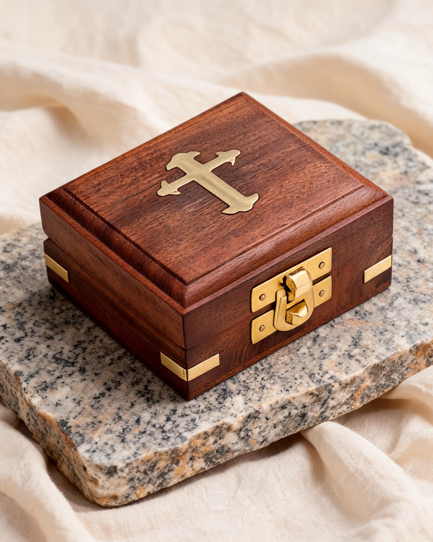 The Compass resting on aged wood, brass warming with use